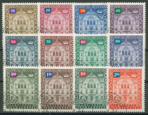 Liechtenstein 1976 Dienstmarken Regierungsgebäude D 57/68 gestempelt