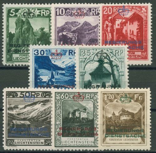 Liechtenstein Dienstmarken 1932 Freimarken mit Aufdruck D 1/8 mit Falz