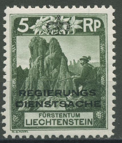 Liechtenstein Dienstmarken 1932 Freimarke mit Aufdruck D 1 A mit Falz