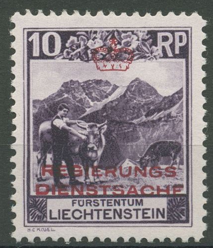 Liechtenstein Dienstmarken 1932 Freimarke mit Aufdruck D 2 C postfrisch