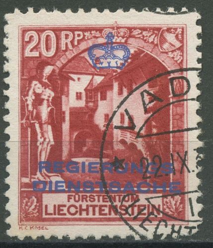 Liechtenstein Dienstmarken 1932 Freimarke mit Aufdruck D 3 A gestempelt