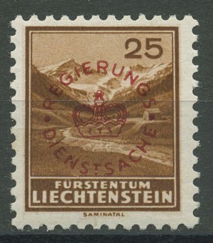 Liechtenstein Dienstmarken 1934 Freimarke mit Aufdruck D 15 a mit Falz