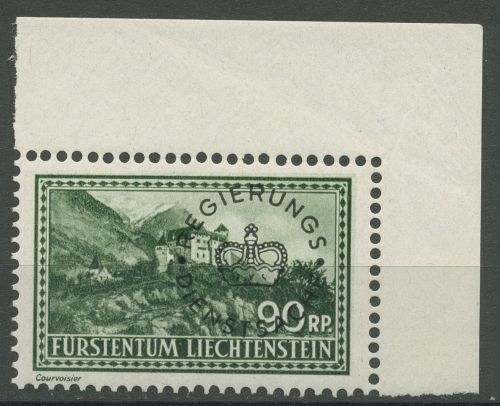 Liechtenstein Dienstmarken 1934 Freim. mit Aufdruck D 18 Ecke 2 postfrisch
