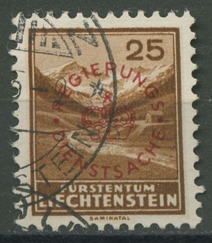 Liechtenstein Dienstmarken 1934 Freimarke mit Aufdruck D 15 a gestempelt