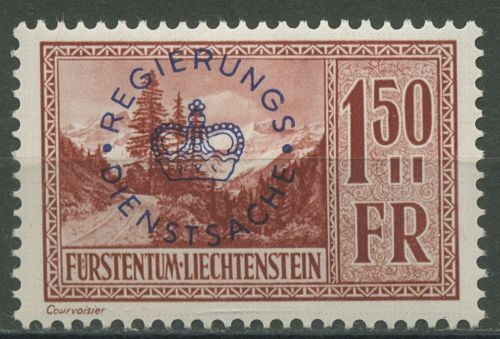 Liechtenstein Dienstmarken 1934 Freimarke mit Aufdruck D 19 mit Falz