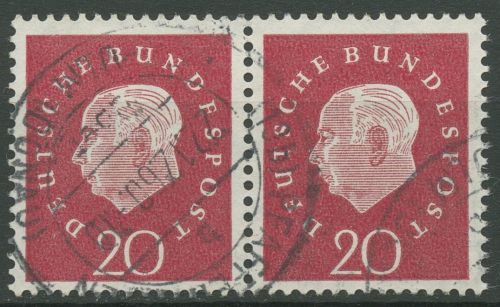 Bund 1959 Heuss Medaillon Bogenmarken 304 waagerechtes Paar gestempelt