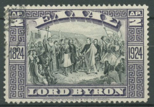 Griechenland 1924 Dichter George Gordon Noel, Lord Byron, 298 gestempelt