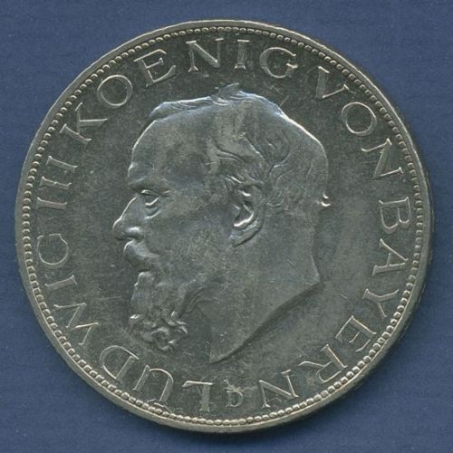 Bayern 5 Mark 1914 D, König Ludwig III., J 53 vz/st (m6716)