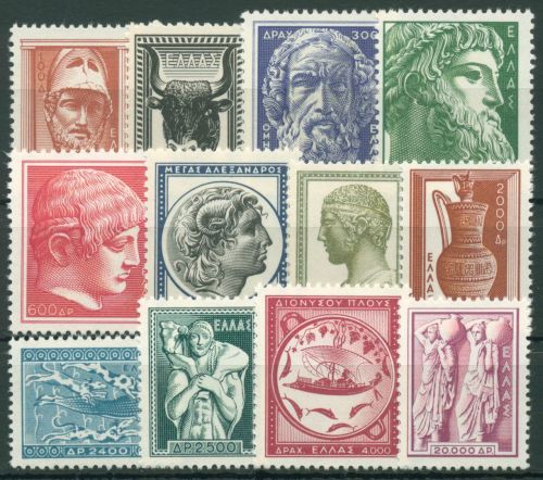 Griechenland 1954 Antike Kunst Zeus Homer Vase 603/14 postfrisch