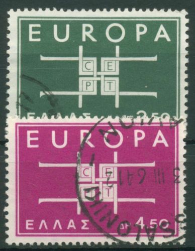 Griechenland 1963 Europa CEPT Buchstabenornament 821/22 gestempelt