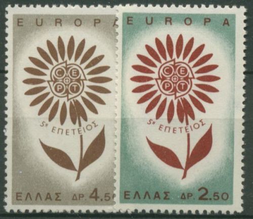 Griechenland 1964 Europa CEPT Stilisierte Blume 858/59 postfrisch