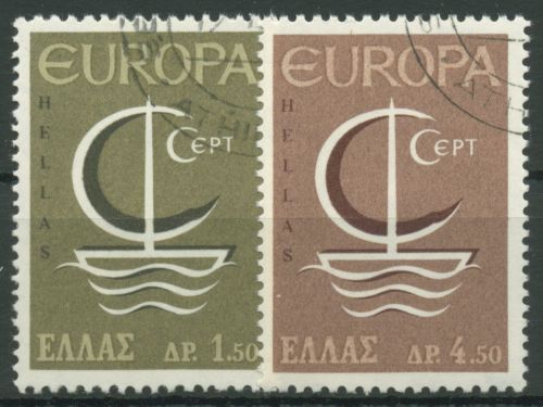 Griechenland 1966 Europa CEPT Segelboot 919/20 gestempelt