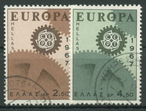 Griechenland 1967 Europa CEPT Zahnräder 948/49 gestempelt