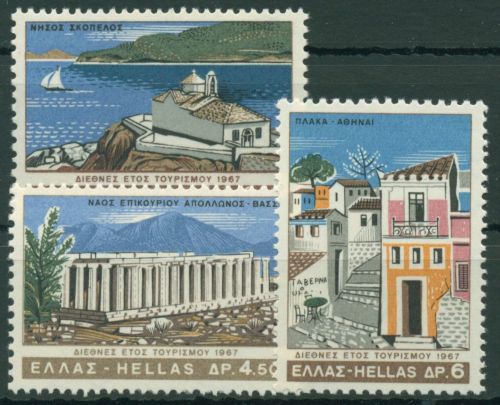 Griechenland 1967 Jahr des Tourismus Bauwerke 955/57 postfrisch