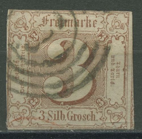 Thurn und Taxis 1859/61 3 Silbergroschen 17 gestempelt