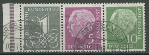 Bund 1958 Heuss und Ziffer Zusammendruck W 18 X gestempelt