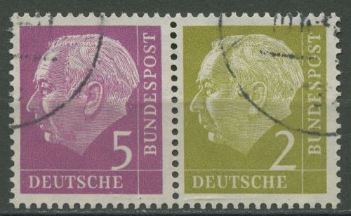 Bund 1956 Heuss Zusammendruck W 11 gestempelt