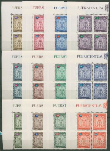 Liechtenstein 1976 Dienst Regierungsgebäude D 57/68 4er-Block Ecke 1 postfrisch