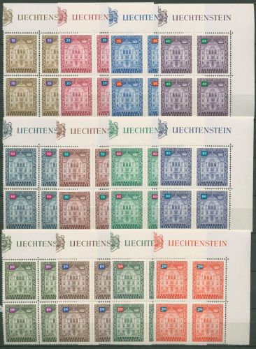 Liechtenstein 1976 Dienst Regierungsgebäude D 57/68 4er-Block Ecke 2 postfrisch