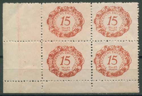 Liechtenstein 1920 Portomarke Ziffer im Oval P 3 4er-Block Ecke 3 postfrisch
