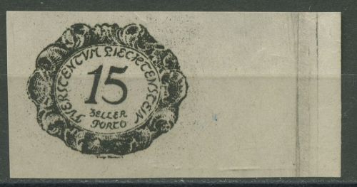 Liechtenstein 1920 Portomarke Probedruck ungezähnt P 3 P U 1 ohne Gummierung