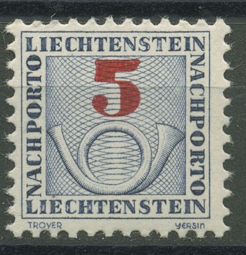 Liechtenstein 1940 Portomarke Ziffern mit Posthorn P 21 postfrisch