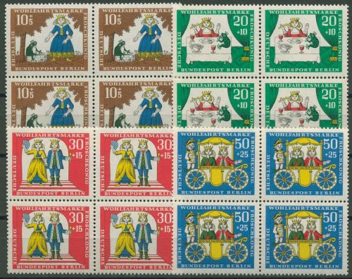 Berlin 1966 Grimms Märchen Der Froschkönig 295/98 4er-Block postfrisch