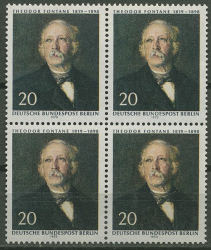 Berlin 1970 Theodor Fontane 353 4er-Block postfrisch