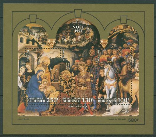 Burundi 1992 Weihnachten Anbetung der Könige Block 133 postfrisch (C41440)