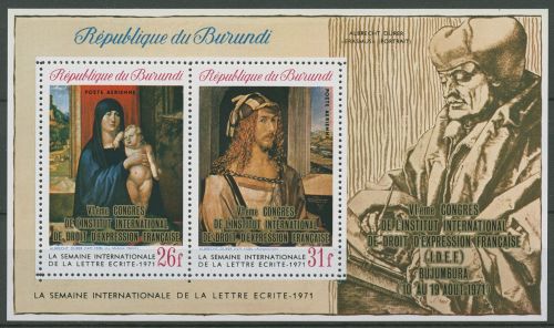 Burundi 1971 Gemälde von Albrecht Dürer Block 50 A postfrisch (C41444)