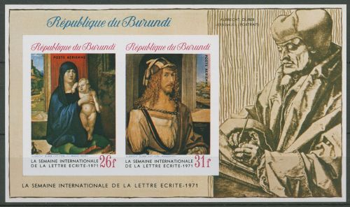 Burundi 1971 Gemälde von Albrecht Dürer Block 50 B postfrisch (C41445)