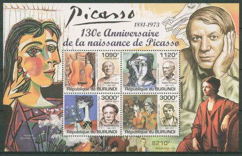 Burundi 2011 Gemälde von Pablo Picasso Block 189 postfrisch (C41446)
