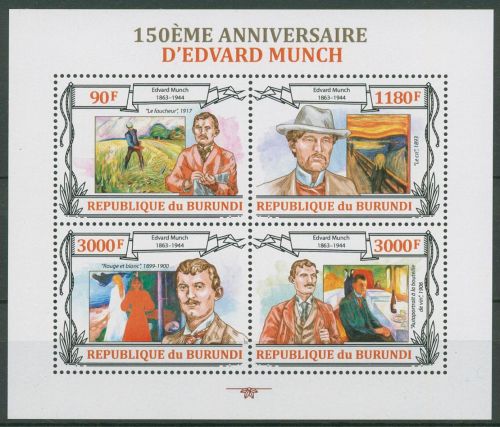 Burundi 2013 Gemälde von Edvard Munch 3108/11 K postfrisch (C41447)