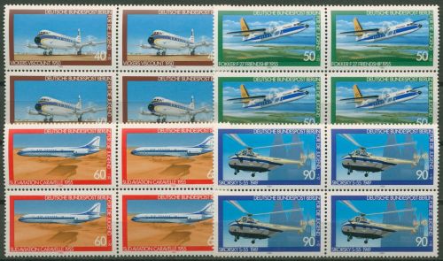 Berlin 1980 Jugend: Luftfahrt Flugzeuge 617/20 4er-Block postfrisch