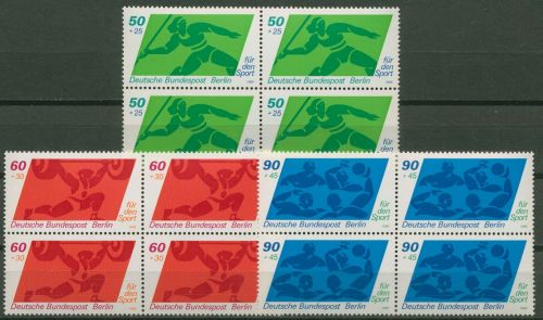 Berlin 1980 Sporthilfe Speerwerfen Gewichtheben 621/23 4er-Block postfrisch
