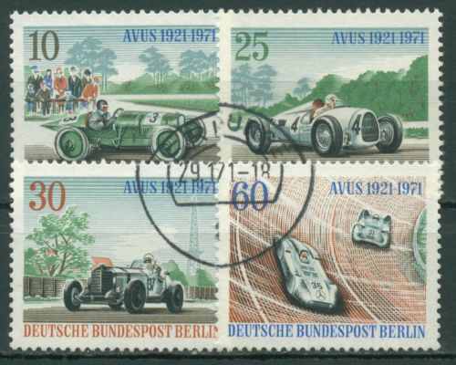 Berlin 1971 AVUS Autorennen Blockeinzelmarken 397/00 gestempelt