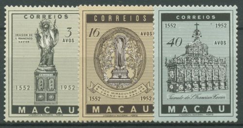 Macau 1952 Heiliger Franz Xaver Reliquien 388/90 postfrisch