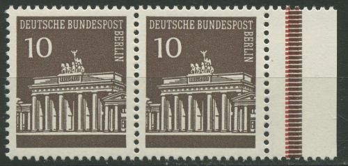 Berlin 1966 Brandenburger Tor aus MHB 286 waag. Paar SR re. postfrisch