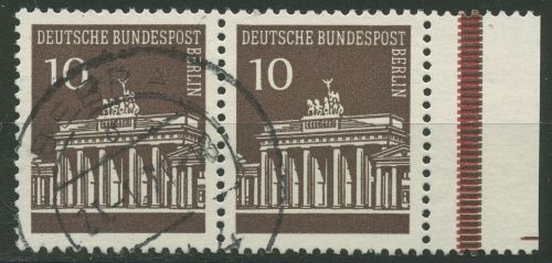 Berlin 1966 Brandenburger Tor aus MHB 286 waag. Paar SR re. gestempelt