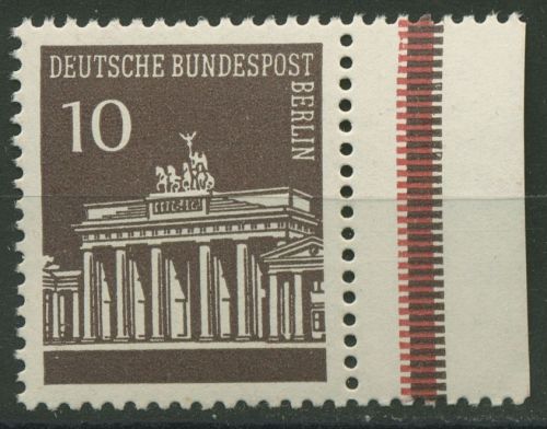 Berlin 1966 Brandenburger Tor Seitenrand aus MHB 286 SR re. postfrisch