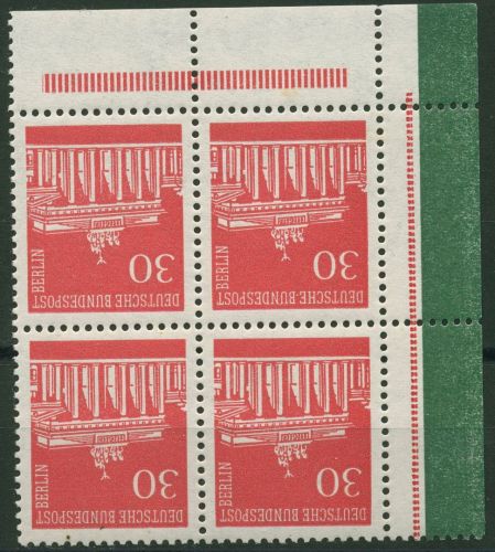 Berlin 1966 Brandenb. Tor Ecke aus MHB 288 4er-Block ER 5.2 aus MHB postfrisch