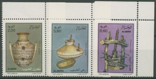 Algerien 1993 Gebrauchsgegenstände Ölpresse Getreidemühle 1089/91 postfrisch