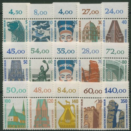 Berlin 1987/90 Sehenswürdigkeiten Oberrand SWK 793/874 OR komplett postfrisch