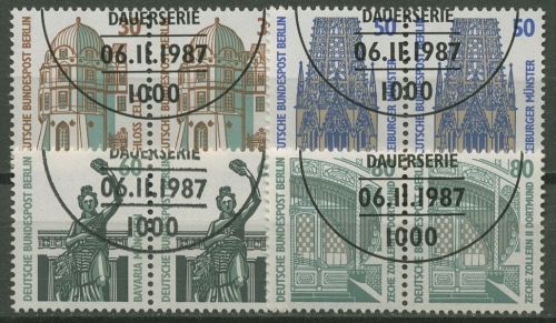 Berlin 1987 Sehenswürdigkeiten SWK 793/96 waagerechte Paare mit Sonderstempel