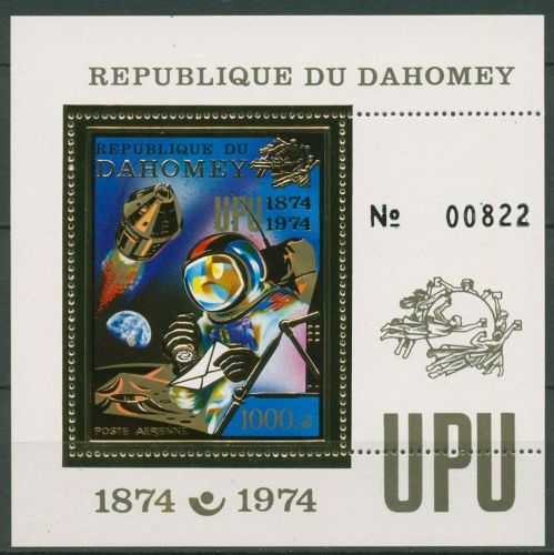Dahomey 1974 100 J. Weltpostverein UPU Astronaut Block 40 A postfrisch (C41516)