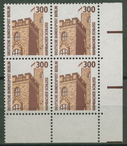 Berlin 1988 Sehenswürdigkeiten SWK 799 4er-Block Ecke 4 postfrisch