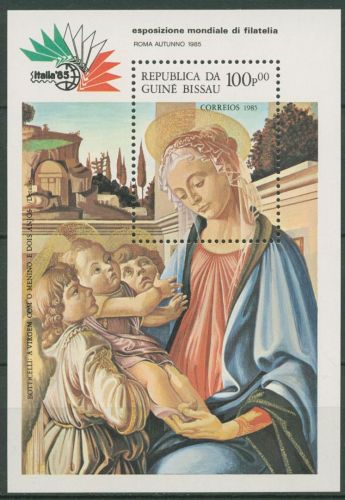 Guinea-Bissau 1985 ITALIA Gemälde von Botticelli Block 266 postfrisch (C41530)