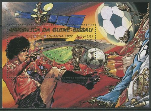 Guinea-Bissau 1982 Fußball-WM in Spanien Stadion Block 222 A postfrisch (C28828)