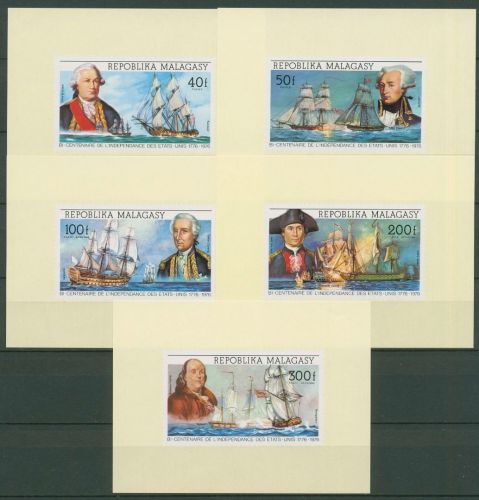 Madagaskar 1975 200 J. Unabhängigkeit d. USA 742/46 B Blocks postfrisch (C41541)