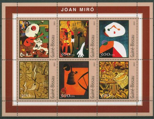 Guinea-Bissau 2001 Gemälde von Joan Miró 1606/11 K postfrisch (C41553)